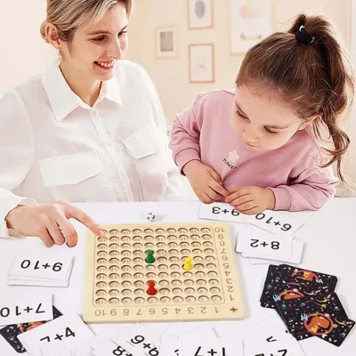 Jeu de Multiextrêmes Montessori en Bois pour Enfant Table de Maths Puzzle ApprentiCumbria Jouets