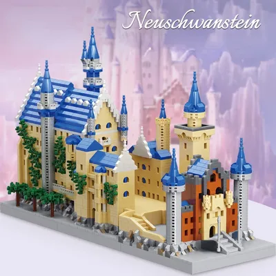 Décennie s de construction du château de Neuschwanstein architecture mondiale micro blocs vue sur