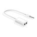 Earphone Adapter Jack Plug Extension White 1 Male To 2 Female 3.5mm Headphone Y Splitter Audio Cable WHITE
