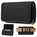 For Motorola Edge 20 / Edge 20 Pro / Edge 20 Lite Pouch Case Universal Horizontal Canvas with Credit Card ID Slot and Belt Clip Loop Holster Cell Phone Holder Cover - Black