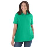 Plus Size Women's Perfect Short-Sleeve Polo Shirt by Woman Within in Tropical Emerald (Size 6X)