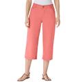 Plus Size Women's Perfect 5-Pocket Relaxed Capri With Back Elastic by Woman Within in Sweet Coral (Size 34 W)