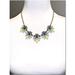 J. Crew Jewelry | J. Crew Crystal Cluster Necklace Light Green And Yellow Statement Necklace Euc | Color: Blue/Gold | Size: Os