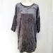 Anthropologie Dresses | Anthropologie Doe & Rae Gray Silver Crushed Velvet Tunic Dress Large | Color: Gray/Silver | Size: L