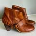 Anthropologie Shoes | Anthropologie Miss Albright Brown Ruffle Heel Boots 8 | Color: Brown/Tan | Size: 8