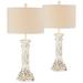 Forty West Esmeralda Distressed White Table Lamps Set of 2