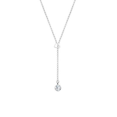 Elli - Herz Y-Kette Kristalle 925 Silber Ketten 1 ct Damen