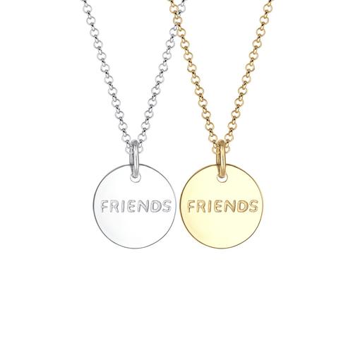 Elli - Partnerkette Friends Infinity Bi-Color 925 Silber Ketten Damen