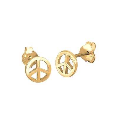 Elli - Peace Frieden Festival Boho Hippie vergoldet Ohrringe 1 ct Damen Image