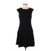 Maison Jules Casual Dress - A-Line Crew Neck Sleeveless: Black Print Dresses - Women's Size 2