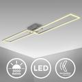 LED Deckenleuchte B.K.LICHT "BK_FR1502 Frame LED-Deckenlampe, 2-flammig, Schwenkbar, Chrom-Alu" Lampen grau (chromfarben) LED Deckenlampen