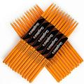 QuigBeats Drum Sticks Hickory 5A Drumsticks Drumsticks for Adults & Kids 5A 12 Pairs - C - Orange