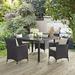 Modway Convene 5 Piece Outdoor Patio Dining Set in Espresso Beige