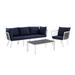 Ergode Riverside 5 Piece Outdoor Patio Aluminum Set - White Navy