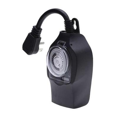 TORK 602B Plug-In Timer, 24 hr, Black
