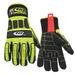 RINGERS GLOVES 297-09 Hi-Vis Cut Resistant Impact Gloves, A3 Cut Level,
