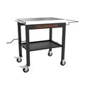 Blackstone 28 Portable Steel Prep Cart with Stainless Steel Top in Black