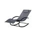 Direct Wicker Iron Rocking U-shaped Chair Single Lounge Chair for Indoor or Outdoor Grey