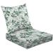 2-Piece Deep Seating Cushion Set Jungle botanical succulent flower Wild spring leaf isolated Watercolor Outdoor Chair Solid Rectangle Patio Cushion Set