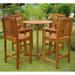 International Caravan Royal Tahiti 5-Piece Balau Hardwood Patio Bar-Height Dining Set