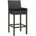 Ergode Conduit Outdoor Patio Wicker Rattan Bar Stool - Brown Navy