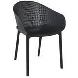 Luxury Commercial Living 32 Black Solid Outdoor Polypropylene Dining Chair