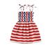 ZIYIXIN Toddler Baby Girl 4th of July Dress Strap American Flag Dress Summer Little Girls Independence Day Outfits White Red Stripe 4-5 Years