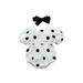 ZIYIXIN Lovely Infant Baby Girls Rompers Headband 2pcs Polka Dot Printed Short Puff Sleeve Jumpsuit Black White 12-18 Months