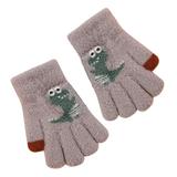 2DXuixsh Cotton Winter Gloves Toddler Soft Cartoon Dinosaur Gloves Kids Baby Boys Girls Winter Warm Knit Fingerless Mitten Kids Work Gloves Age 3 Cotton Khaki