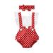 ZIYIXIN Newborn Baby Girl Clothes Polka Dot Print Flower Fly Sleeve Romper Jumpsuit Headband 2Pcs Outfits Red 18-24 Months
