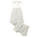 ZIYIXIN Infant Baby Girl Summer Clothes Outfits Boho Knit Crochet Spaghetti Straps Bodysuit+Drawstring Short Pants Set White 12-18 Months