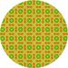 Ahgly Company Machine Washable Indoor Round Transitional Dull Green Yellow Green Area Rugs 7 Round