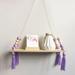 Style Kids Baby Room Wooden Beads Tassel Wall Shelf Room Storage Organization swing shelf Wall Hanging Decor