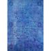 Ahgly Company Indoor Rectangle Mid-Century Modern Blue Orchid Blue Oriental Area Rugs 5 x 8