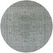 Ahgly Company Machine Washable Indoor Round Industrial Modern Grey Gray Area Rugs 8 Round