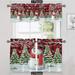 Goory Christmas Xmas Kitchen Valance Cafe Tier Scarf Slot Top Short Window Curtain Rod Pocket Half Window Drapes Curtain Panel Style-A 2pc-Tier Curtain: W:42 x H:45