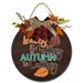 Eveokoki 12 Fall Autumn Leaves Wooden Door Sign Welcome Front Door Plaque Hanger Home Decoration for Farmhouse Office Coffee Shop Hanging Sign Board with Hanging String for Home Decor