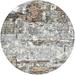 Ahgly Company Machine Washable Indoor Round Industrial Modern Grey Gray Area Rugs 7 Round