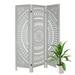 Babion 3 Panel Carved Wood Room Divider 5.6ft Tall Super Wide Folding Privacy Screen Boho Room Divider Divider for Room Separation Decorative Room Divider(White)