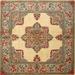 Ahgly Company Machine Washable Indoor Square Traditional Sienna Brown Area Rugs 8 Square