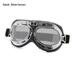 Lens Frame Snowboard Protective Gears Vintage Retro Goggles Motorcycle Glasses Cruiser Scooter Pilot BLACK SILVER LENSES