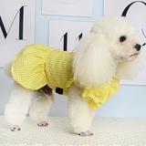 XINHUADSH Stylish Puppy Dress Single Breasted for Home Wear Pleated Edge