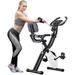 Folding Recumbent Exercise Bike 3-in-1 Compact Stationary Bicycles Exercise Bike w/ Adjustable Arm Resistance Bands LCD Monitor Tablet Holder High Backrest Holds 350 lbs