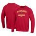 Men's Under Armour Red Maryland Terrapins Lacrosse All Day Arch Fleece Pullover Sweatshirt