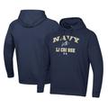 Men's Under Armour Navy Midshipmen Lacrosse All Day Arch Fleece Pullover Hoodie
