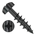 8-11X1 1/4 Square Phil Drive Pan Deep Thread Wood Screw 2/3 Thread Type 17 Black Oxide Oil (Pack Qty 4 000) BC-0820DXP17DB