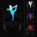 Ice Skating Skater Solid LED Night Light Sign 3D Illusion Desk Nightstand Lamp