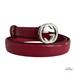 Gucci Accessories | Authentic Gucci Red Calfskin Leather Silver Interlocking G Buckle Belt 80/32 | Color: Red | Size: 80/32