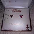 Disney Jewelry | Minnie Mouse Women's Earrings Nwt | Color: Pink/Silver | Size: Os