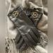 Michael Kors Accessories | Mk Michael Kors Leather Logo Ornament Gloves | Color: Black/Silver | Size: Small